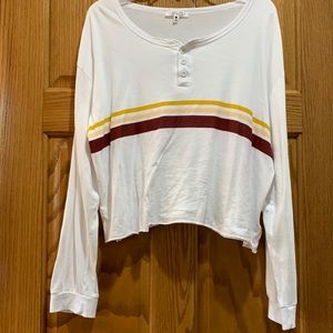 Striped, long sleeve, crop T-shirt